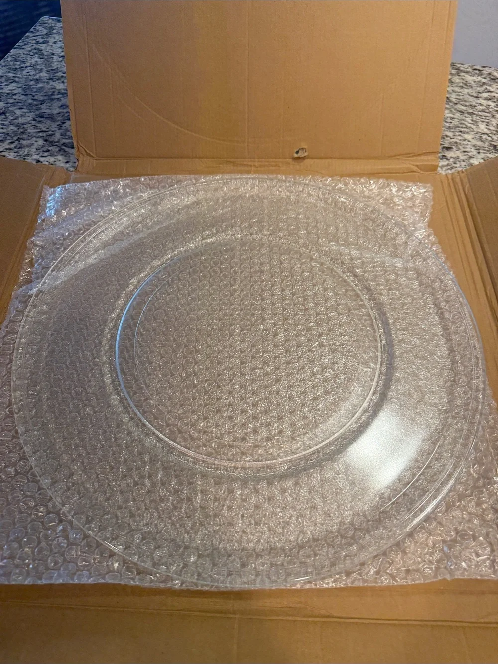 Clear Glass Microwave Plate - Elegant Round Design | 16” - NIB